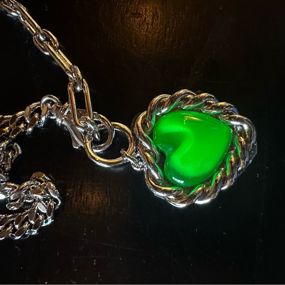 Green Heart Pendant Necklace